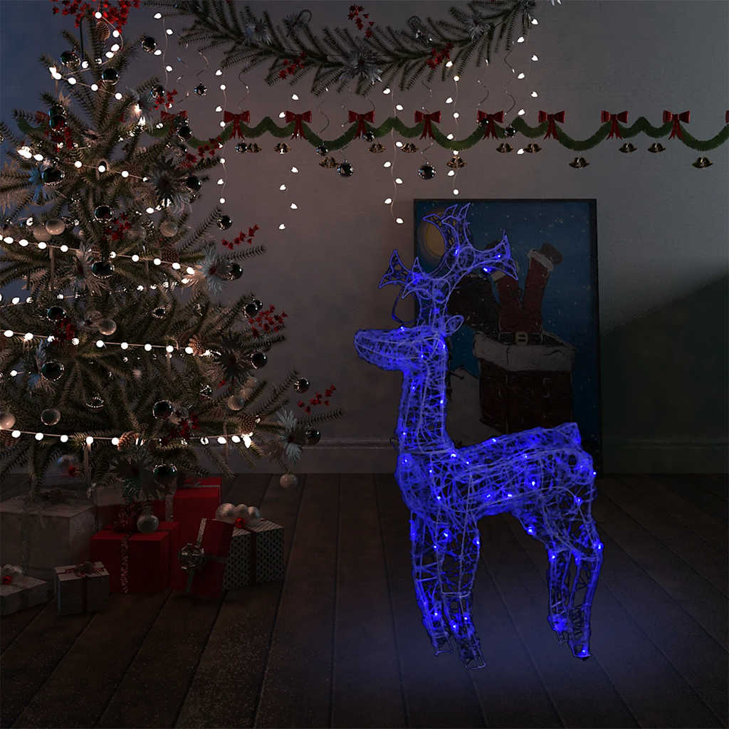 Xxl Acrylic Christmas Reindeers 250 Led 2 Pcs 180 Cm