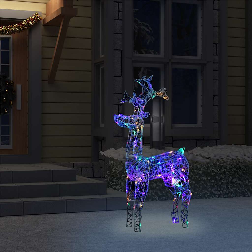 Xxl Acrylic Christmas Reindeers 250 Led 2 Pcs 180 Cm