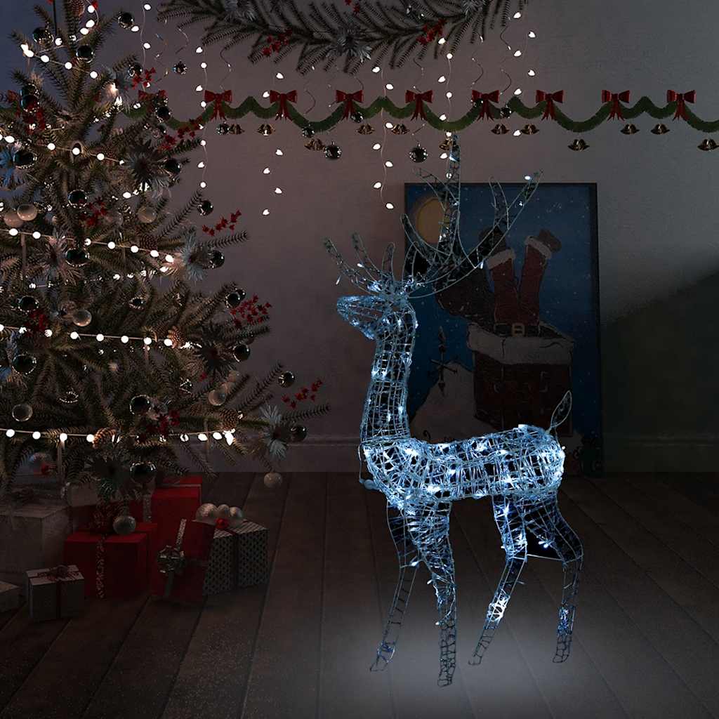 Xxl Acrylic Christmas Reindeers 250 Led 2 Pcs 180 Cm