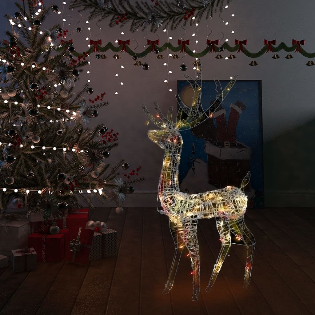 Xxl Acrylic Christmas Reindeers 250 Led 2 Pcs 180 Cm