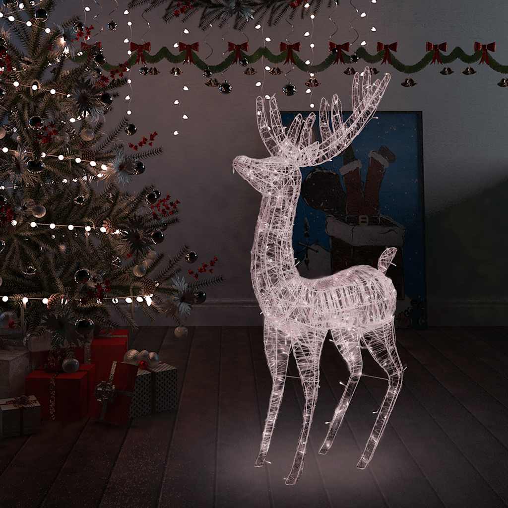 Xxl Acrylic Christmas Reindeers 250 Led 2 Pcs 180 Cm