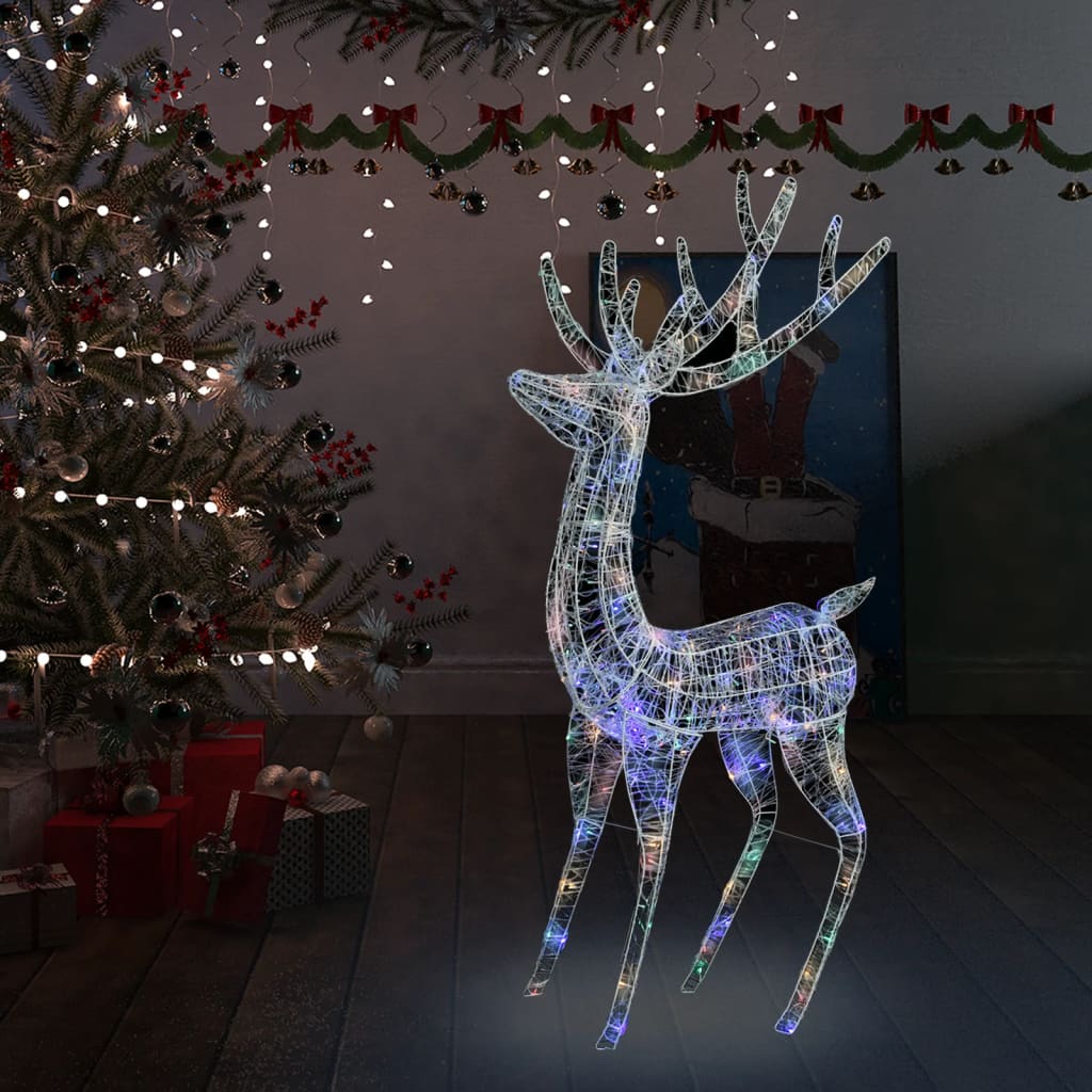 Xxl Acrylic Christmas Reindeers 250 Led 2 Pcs 180 Cm