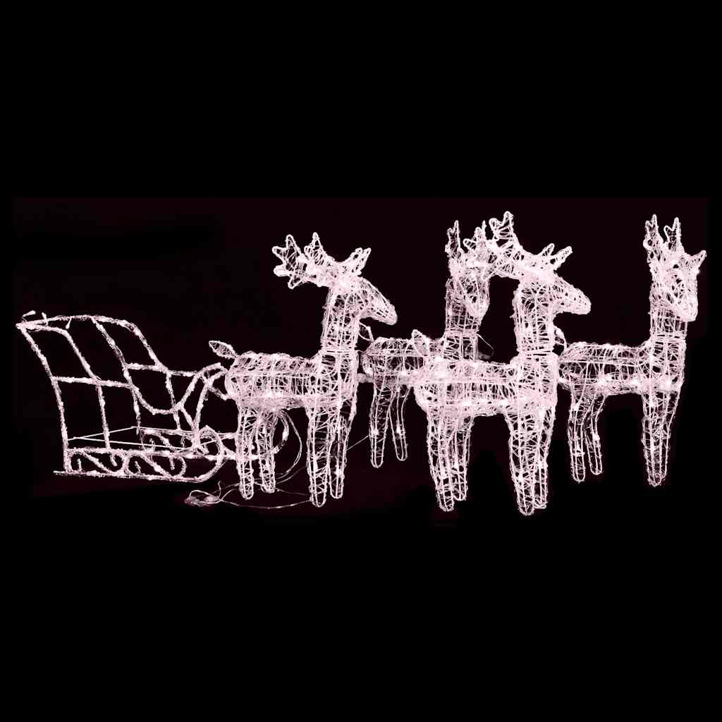 Reindeers & Sleigh Christmas Decoration 280X28X55 Cm Acrylic