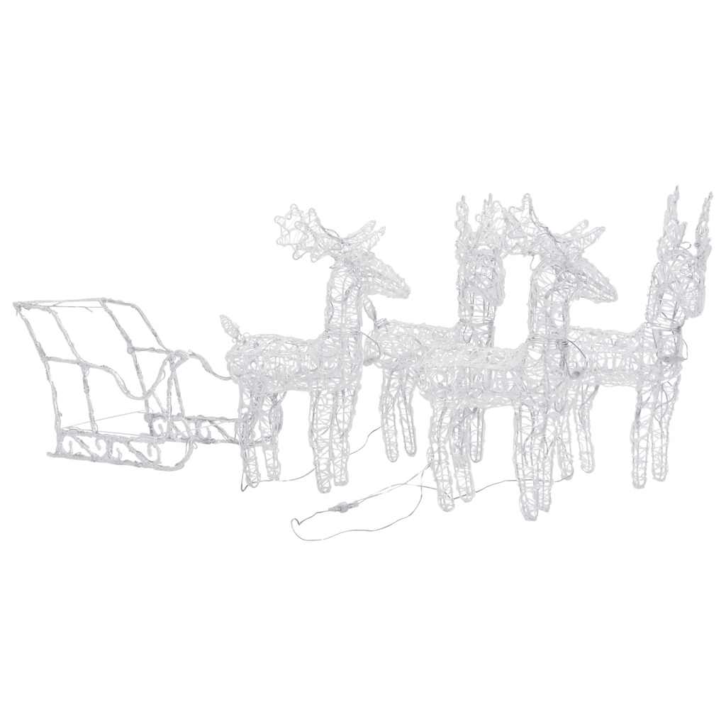 Reindeers & Sleigh Christmas Decoration 280X28X55 Cm Acrylic