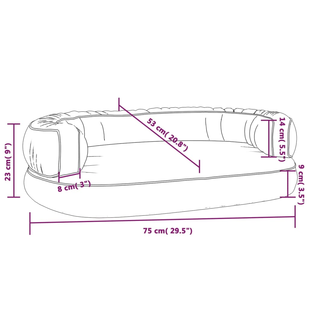 Ergonomic Foam Dog Bed Faux Leather