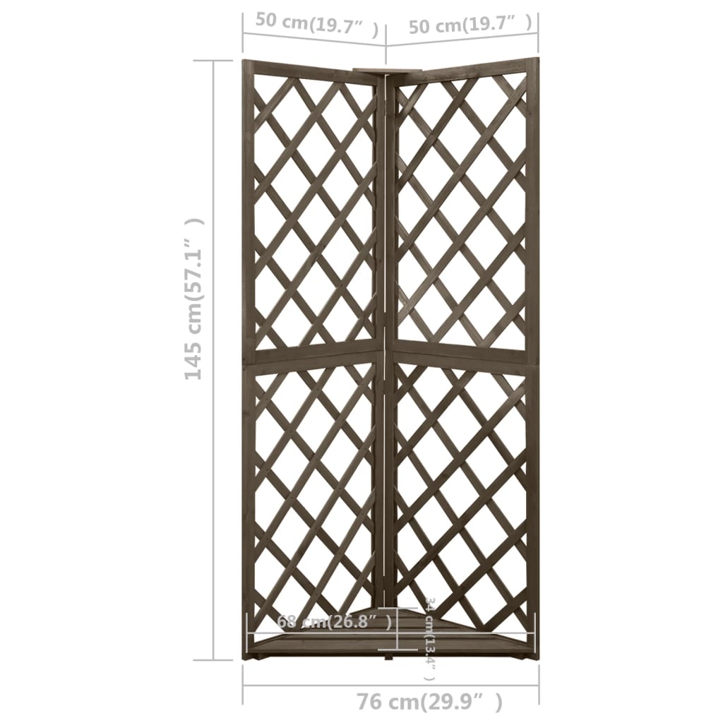 Corner Trellis 50X50X145 Cm Solid Fir Wood