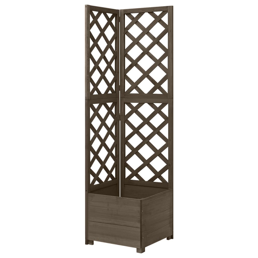 Corner Trellis Planter 40X40X150 Cm Solid Fir Wood