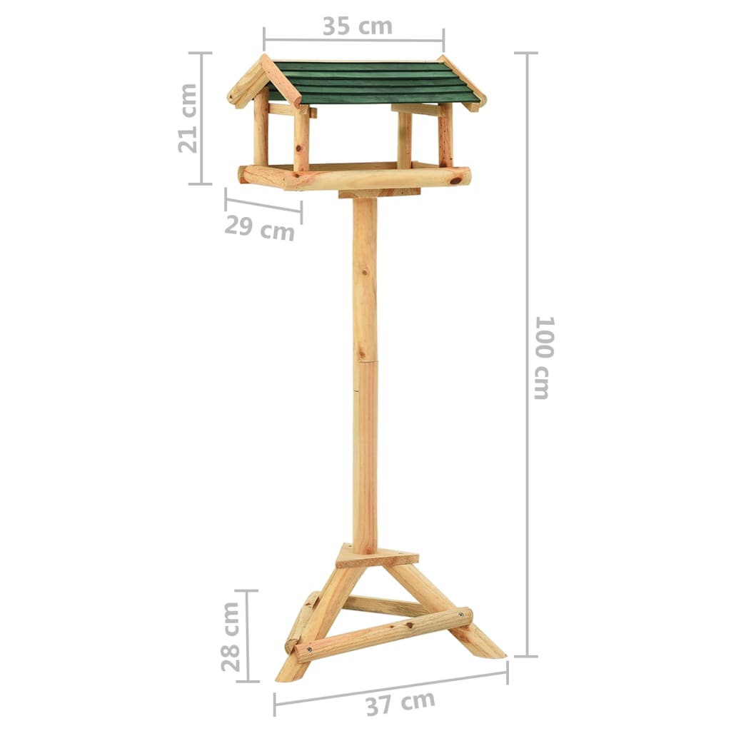 Bird Feeder With Stand 37X28X100 Cm Solid Fir Wood