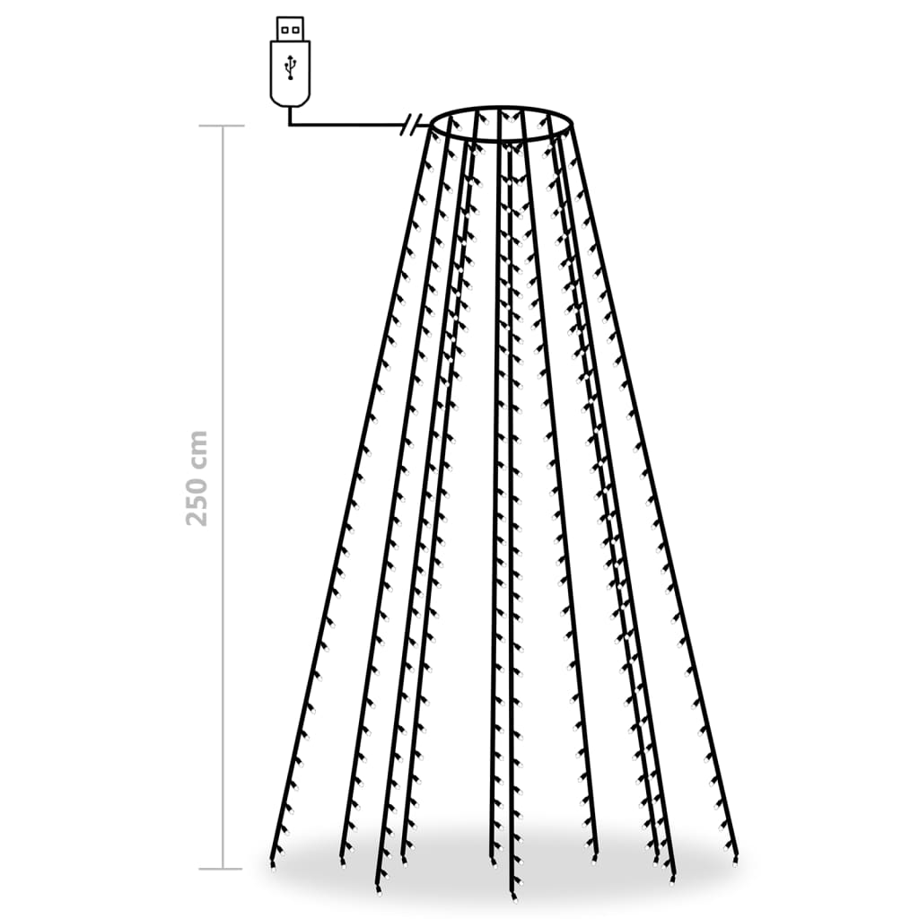 Christmas Tree Net Lights With 250 Leds