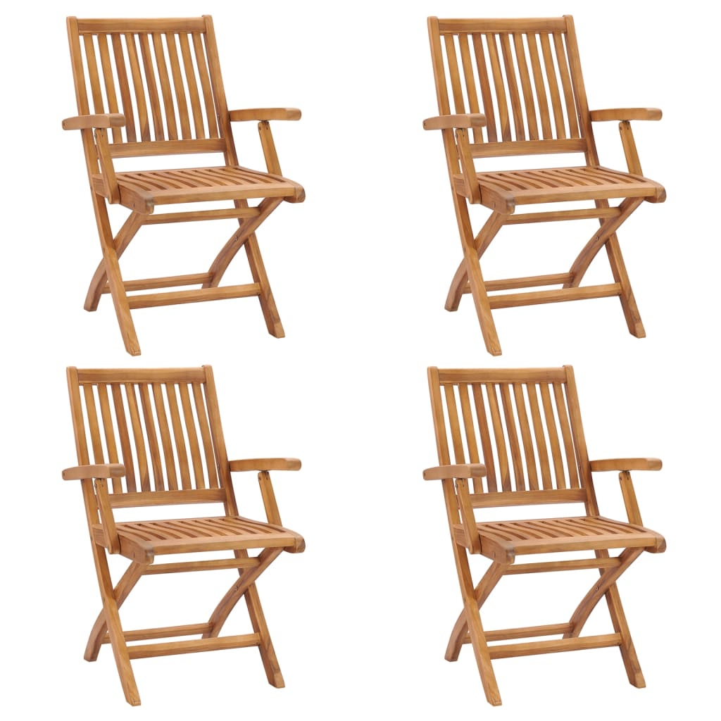 Folding Garden Chairs 2 Pcs Solid Teak Wood