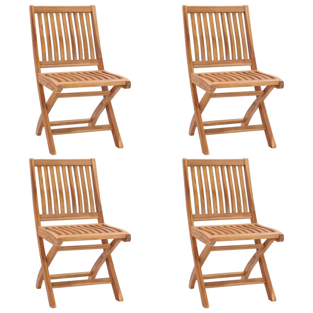 Folding Garden Chairs 2 Pcs Solid Teak Wood