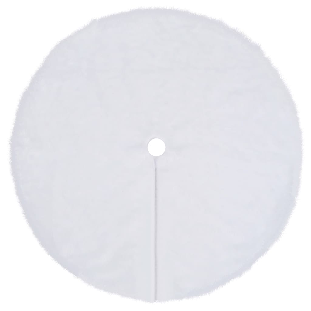Christmas Tree Skirt White Faux Fur