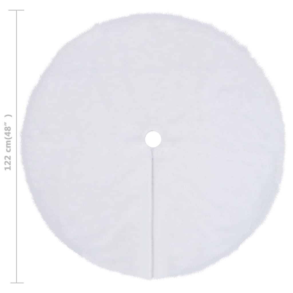 Christmas Tree Skirt White Faux Fur