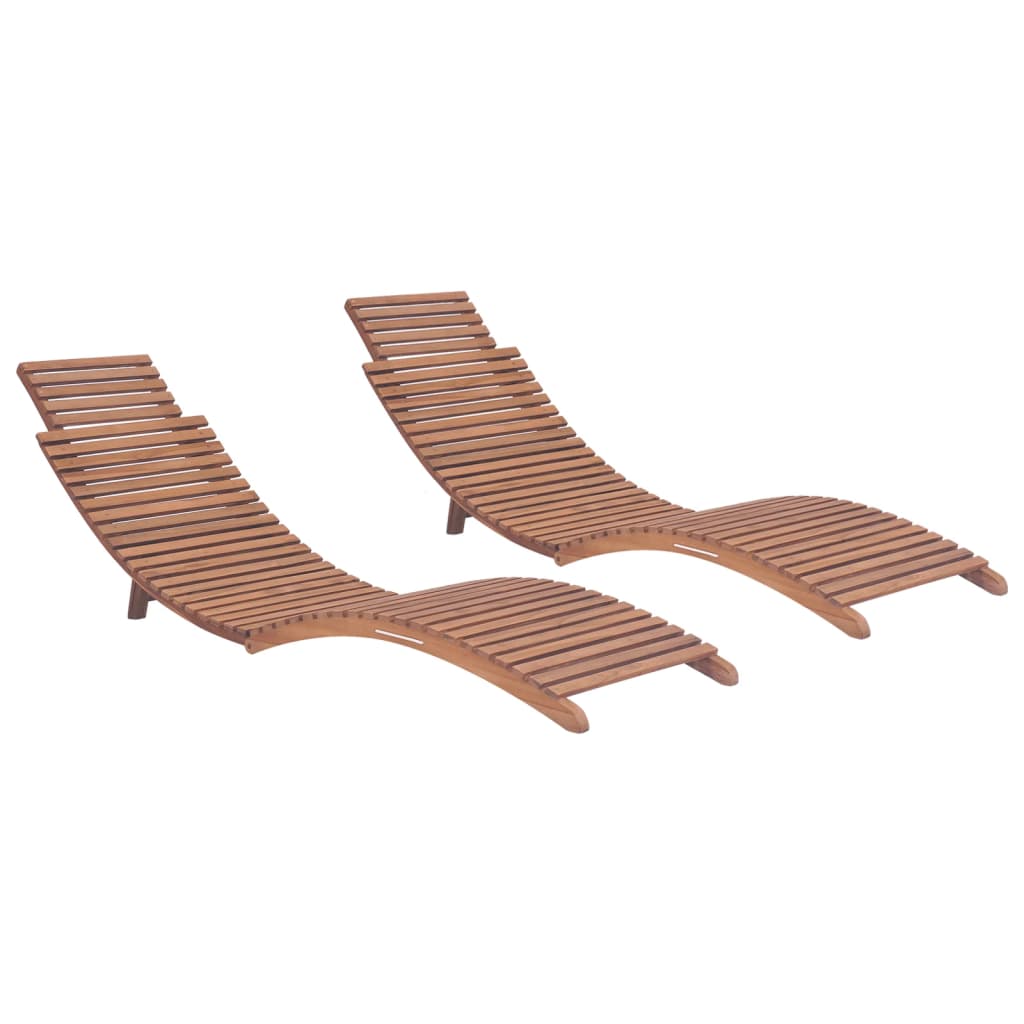 Sun Lounger Brown 198 X 55 X 58.5 Cm Solid Teak Wood