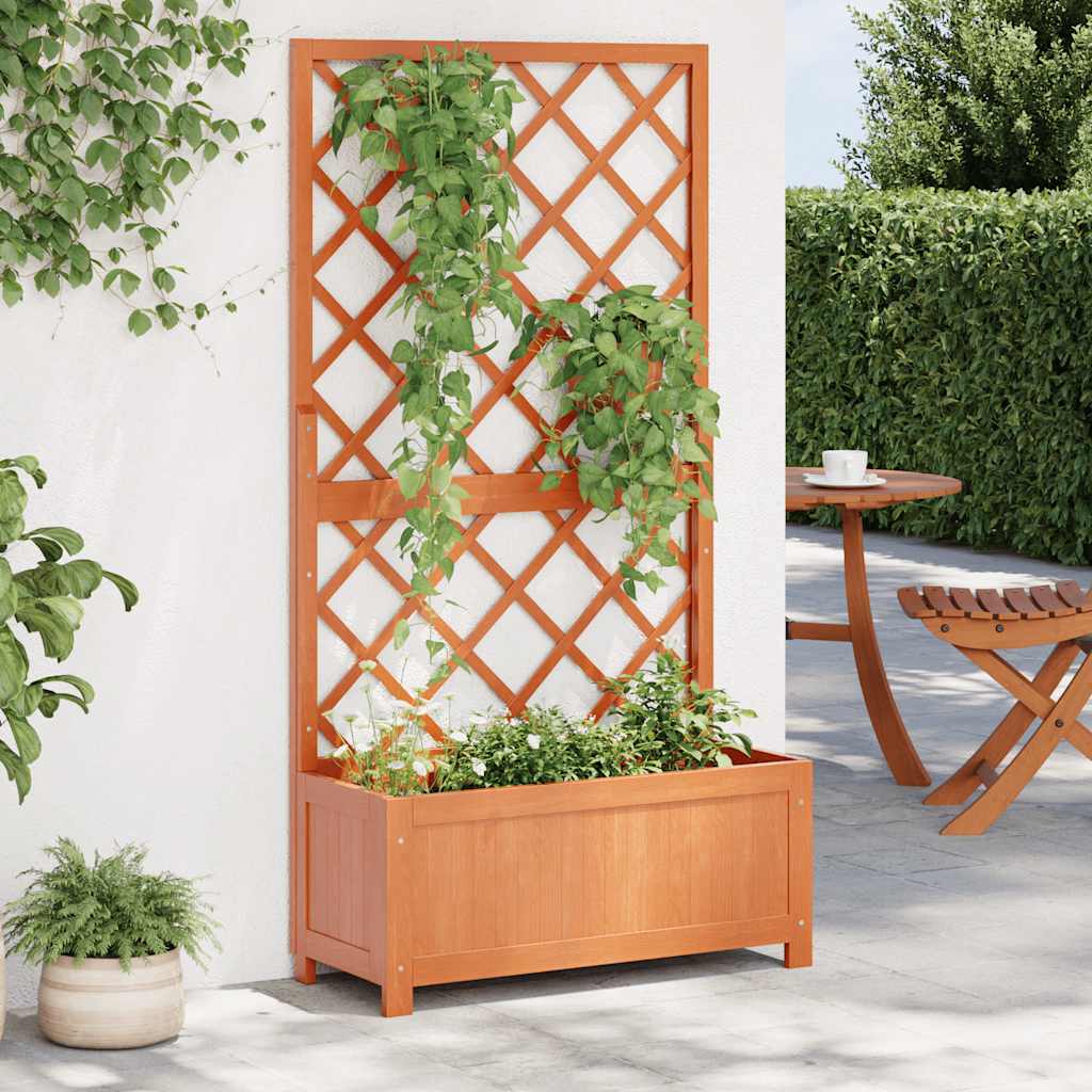 Planter With Trellis Solid Wood Fir