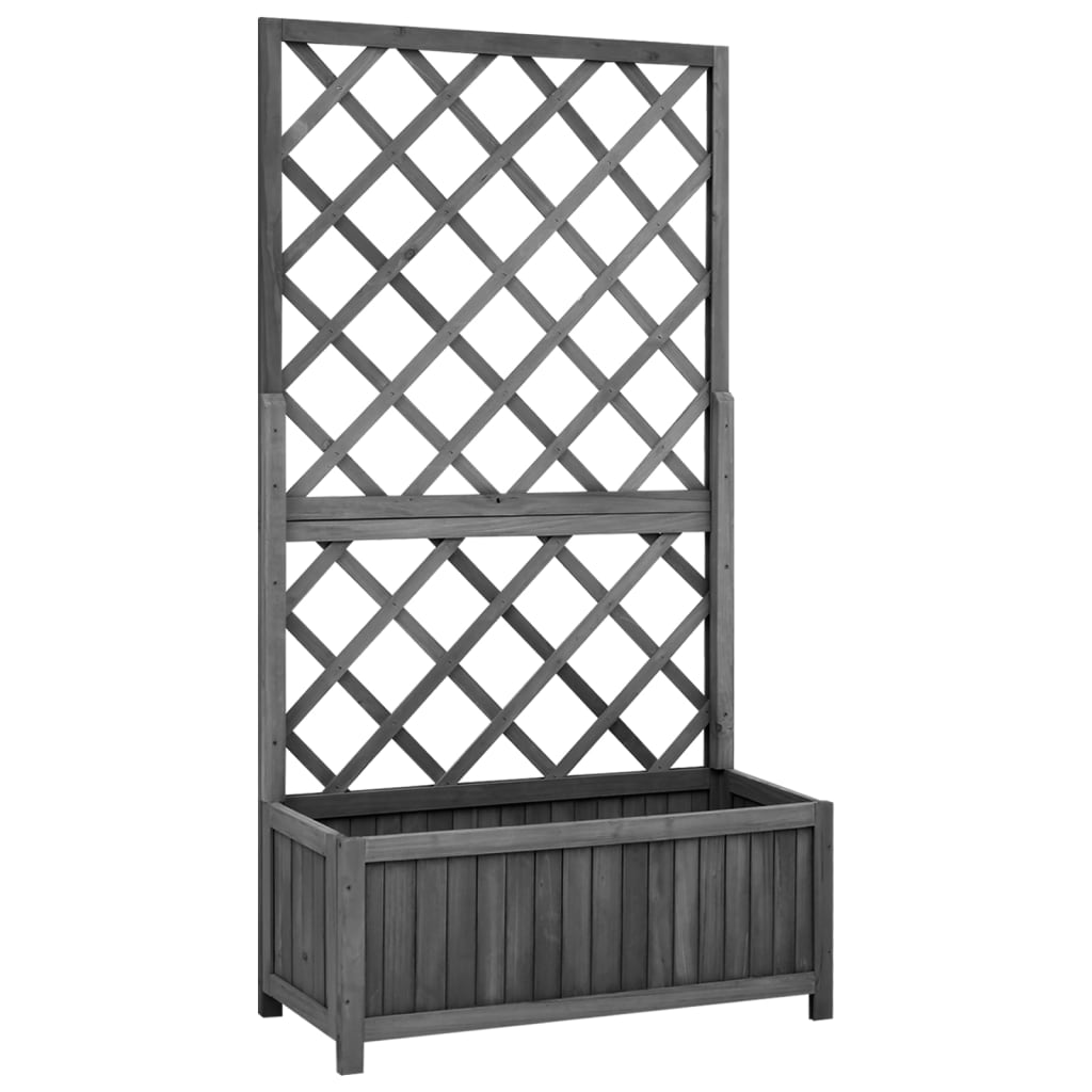 Planter With Trellis Solid Wood Fir