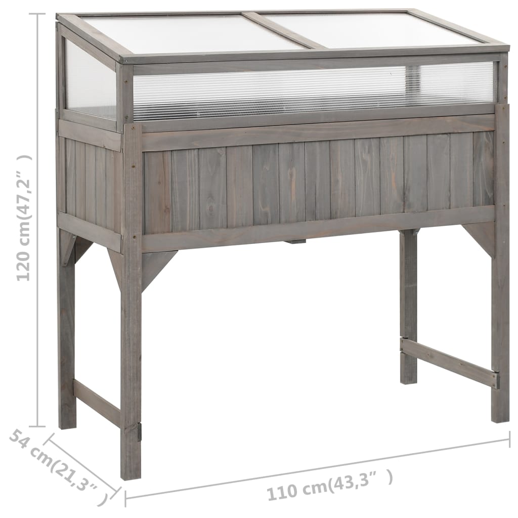 Raised Bed With Greenhouse 110X54X120 Cm Solid Fir Wood