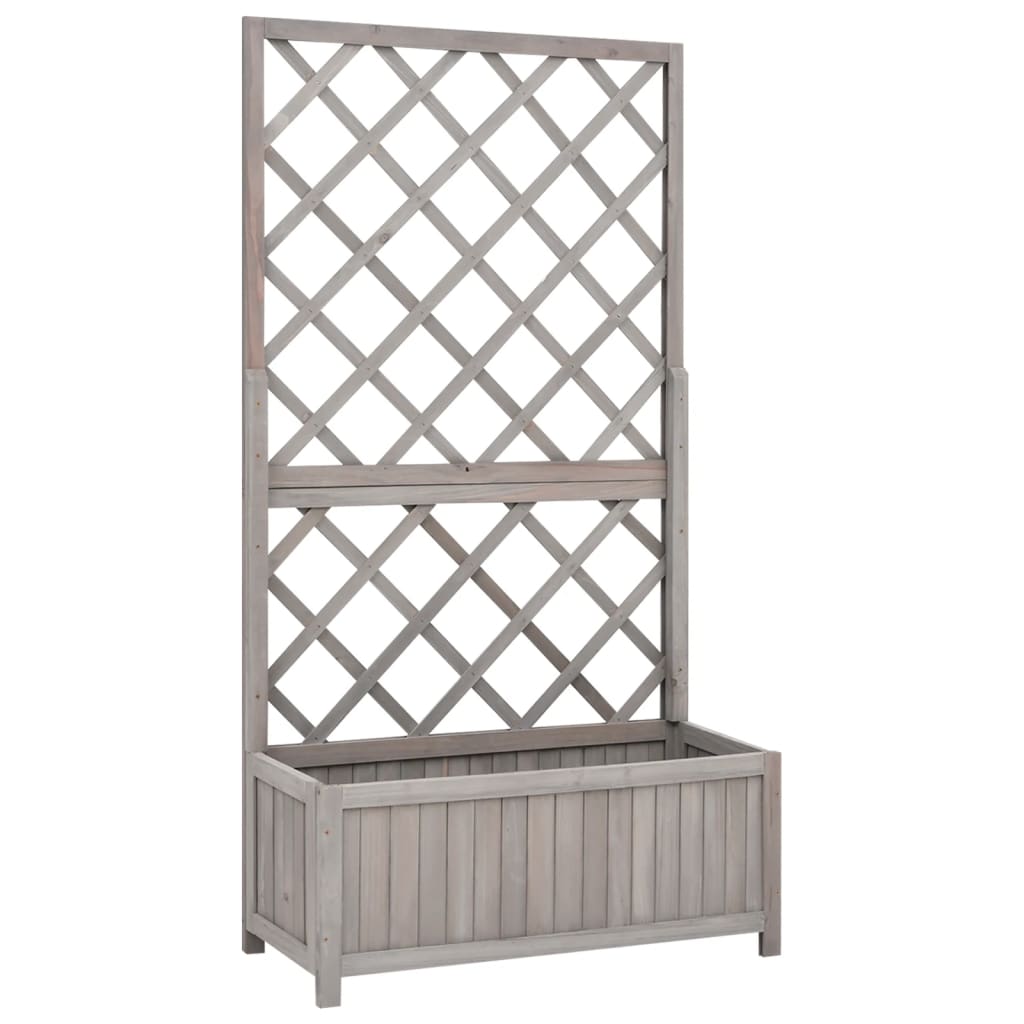 Planter With Trellis Solid Wood Fir