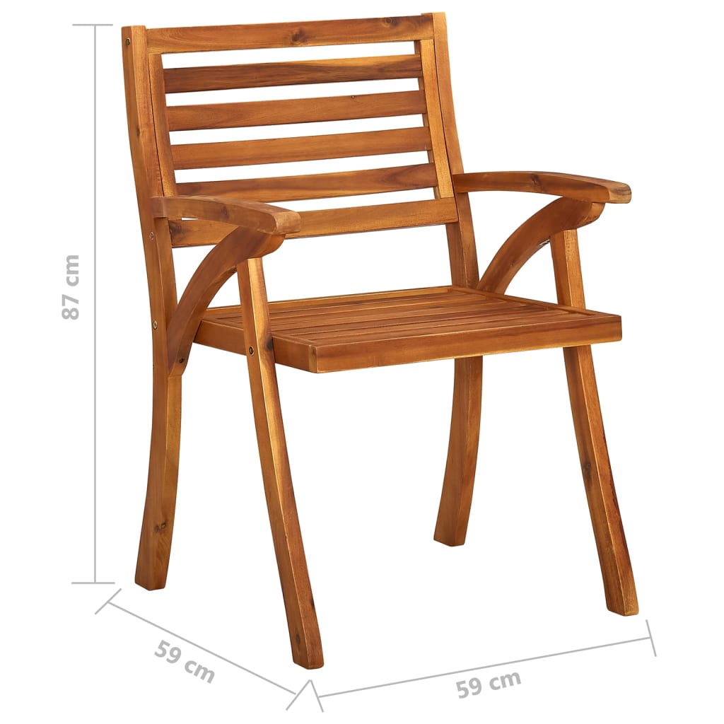 Garden Chairs 6 Pcs Solid Acacia Wood