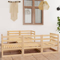 6 Piece Garden Lounge Set Solid Wood Pine