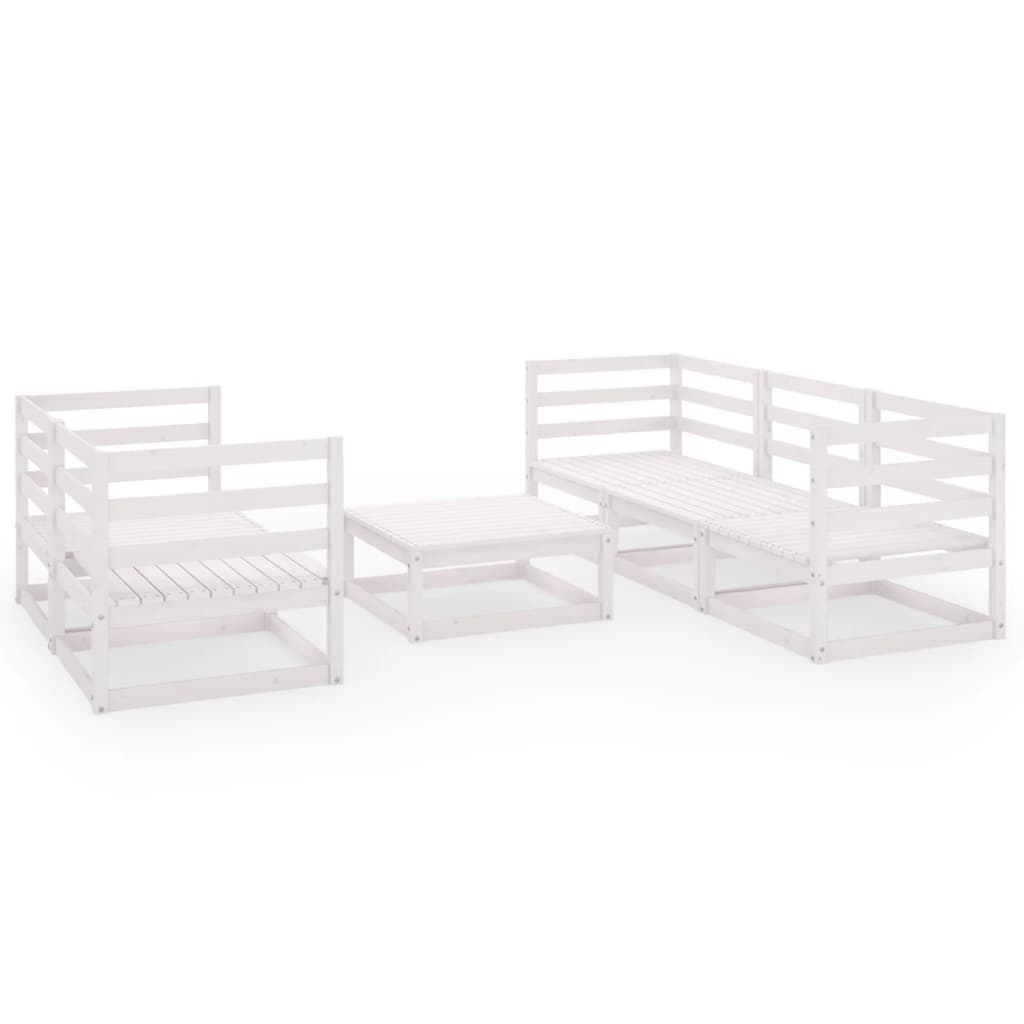 6 Piece Garden Lounge Set Solid Wood Pine