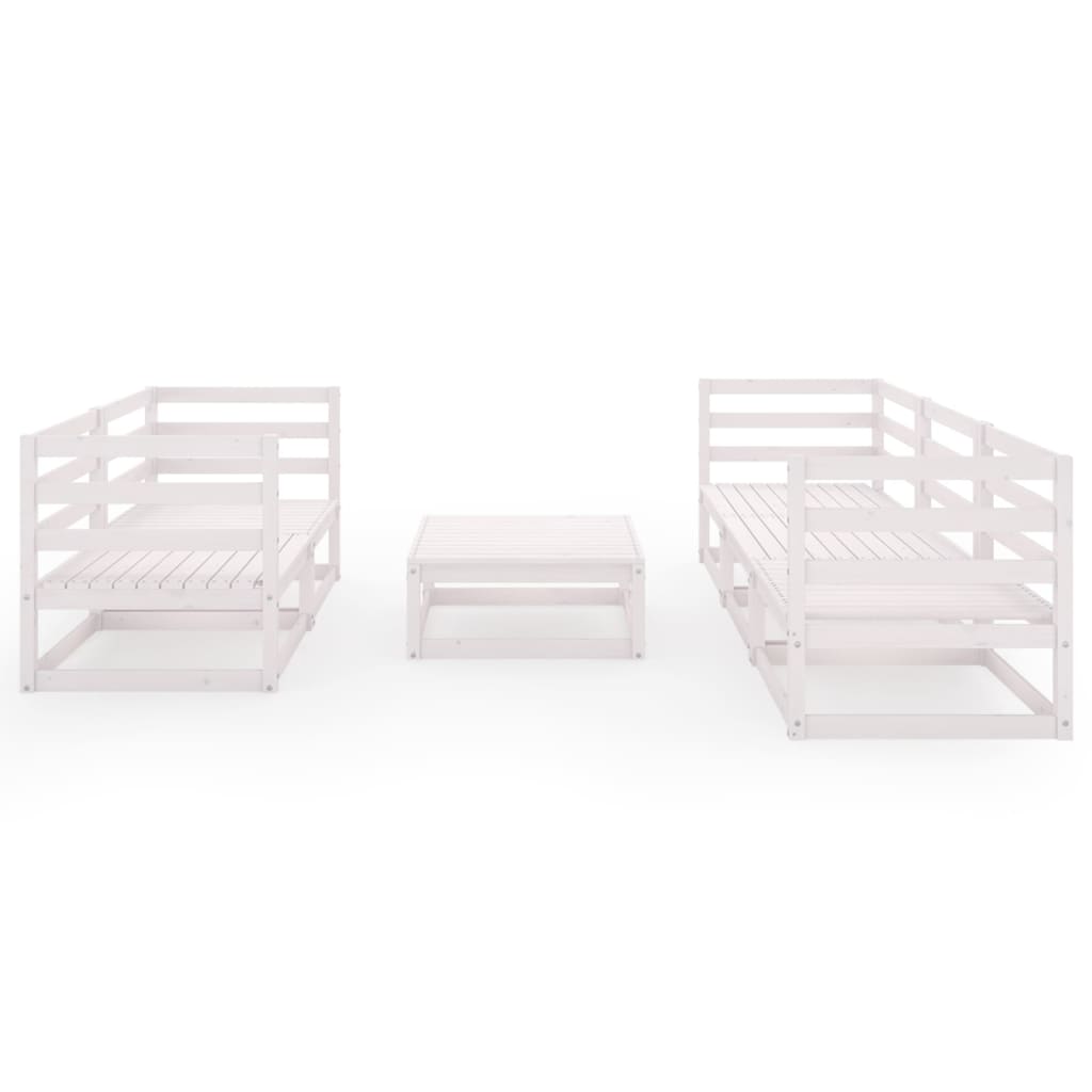 6 Piece Garden Lounge Set Solid Wood Pine