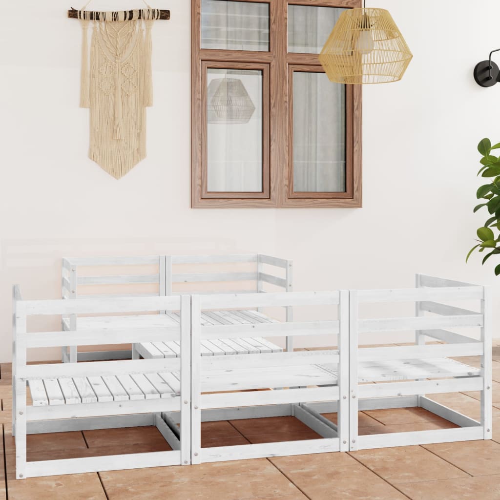 6 Piece Garden Lounge Set Solid Wood Pine