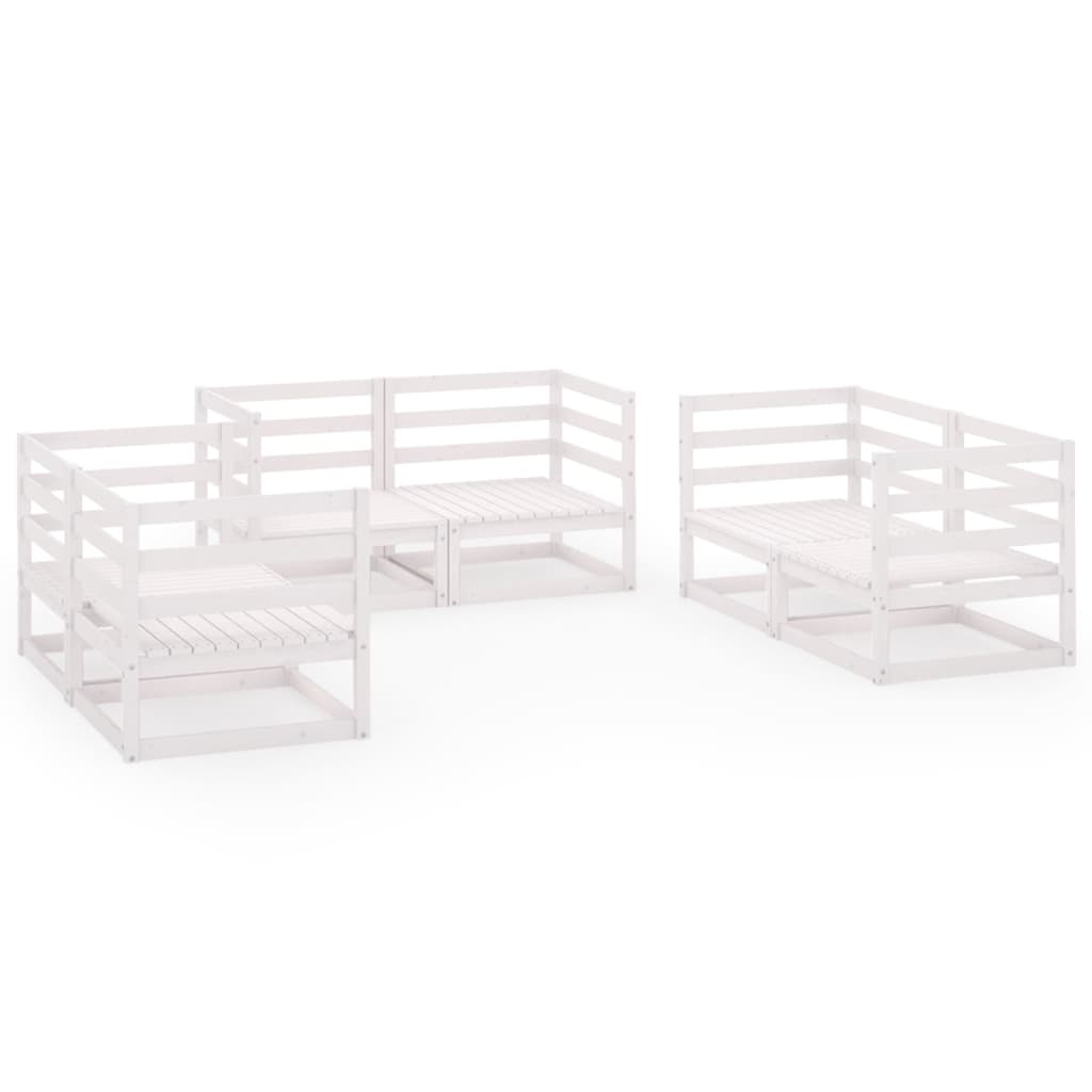 6 Piece Garden Lounge Set Solid Pinewood