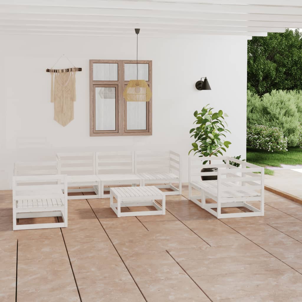 8 Piece Garden Lounge Set Solid Pinewood