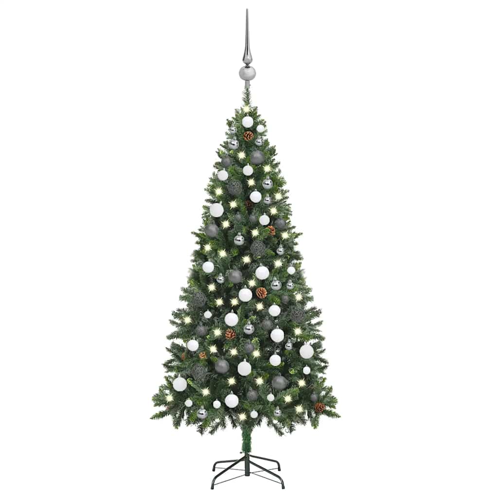 Artificial Pre-Lit Christmas Tree With Ball Set&Pine Cones 180 Cm