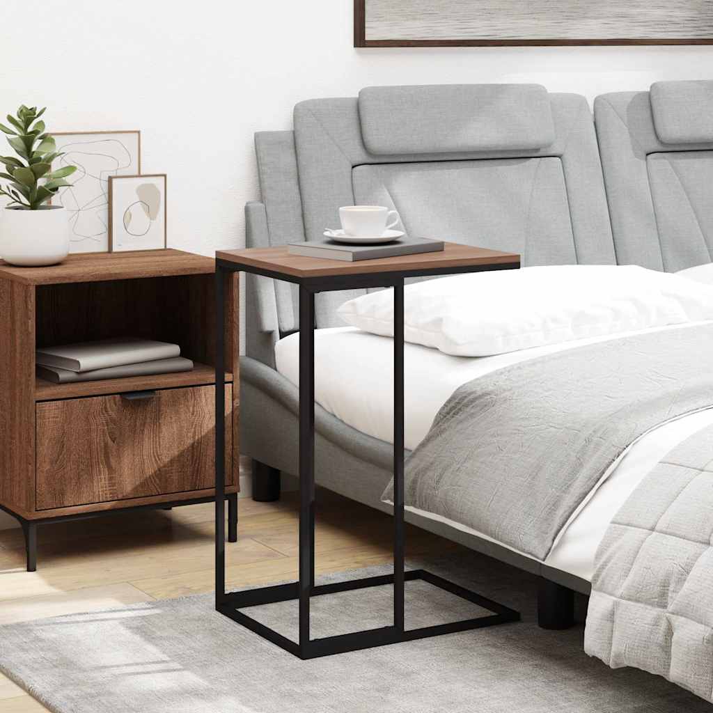 Coffee Table C Shaped Side Sofa End Laptop Desk White Brown 55X35X66Cm Black 55