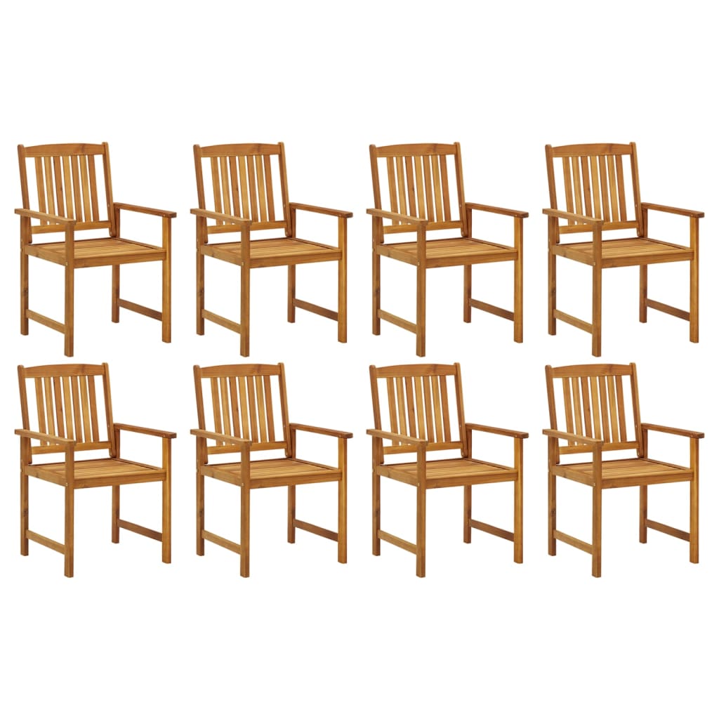 Garden Chair | Set Of 8 | | Solid Acacia Wood | Standard | Durable