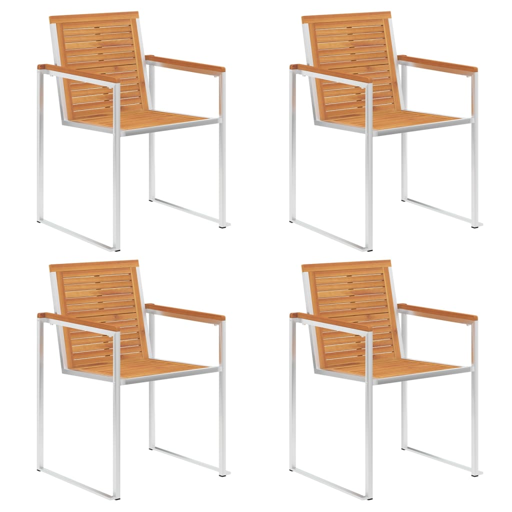 Garden Chairs 8 Pcs And Stainless Steel