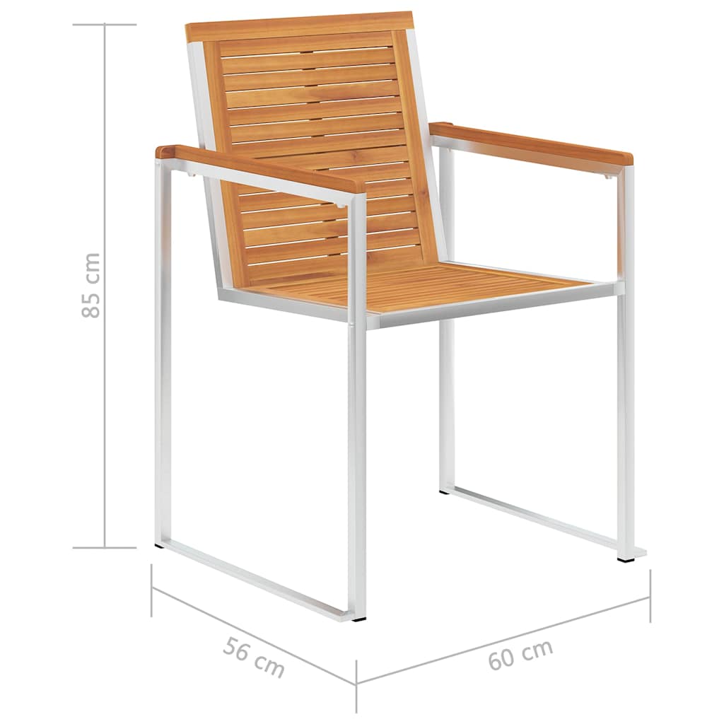 Outdoor Chair Garden Chairs 8 Pcs Stainless Steel Stainless Steel 304 Waterproof