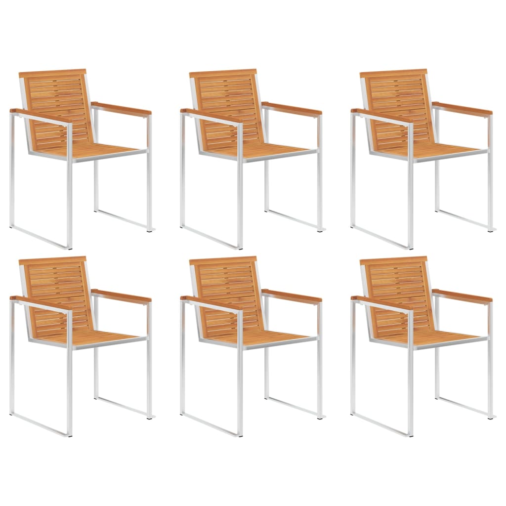 Garden Chairs 8 Pcs And Stainless Steel