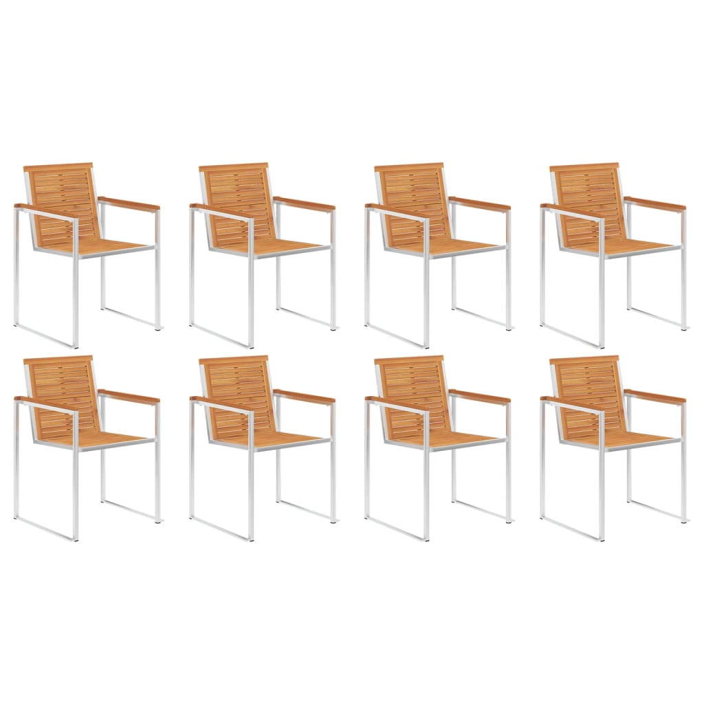 Garden Chairs 8 Pcs And Stainless Steel