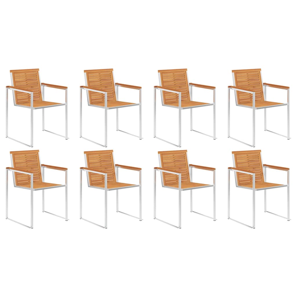 Outdoor Chair Garden Chairs 8 Pcs Stainless Steel Stainless Steel 304 Waterproof