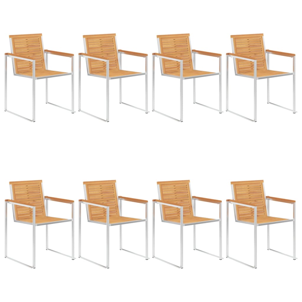 Garden Chairs 8 Pcs And Stainless Steel