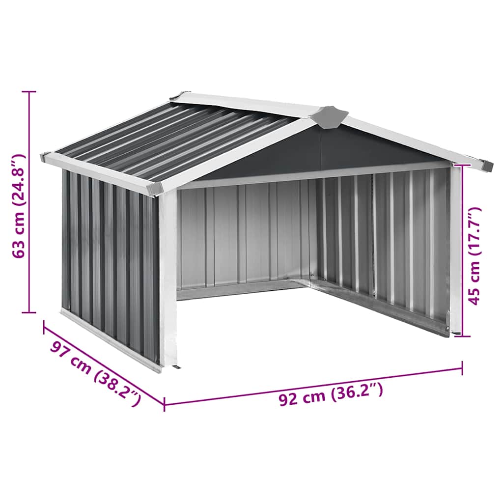 Garden Robot Lawnmower Shed 92X97X63 Cm Galvanised Steel