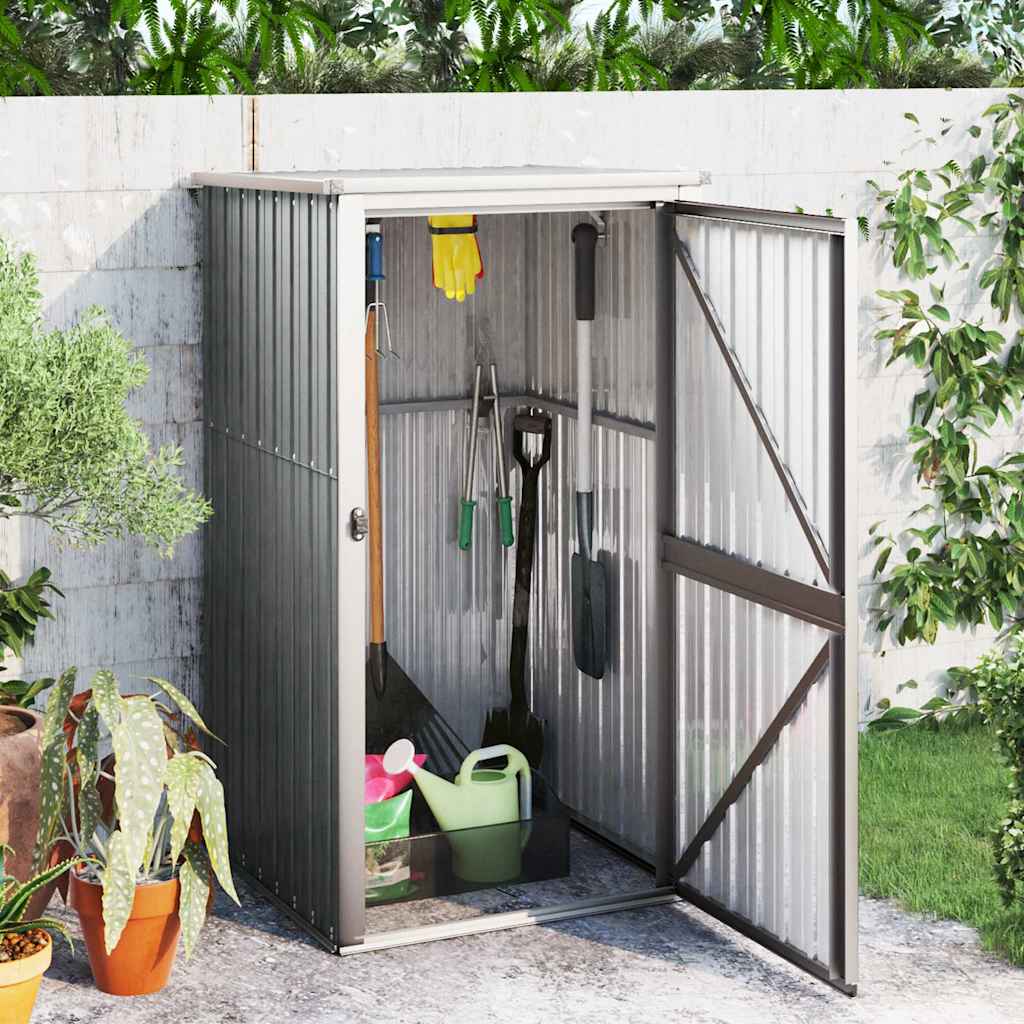 Sheds Garages & Carports Garden Tool Shed Galvanised Steel Green Grey Brown LED