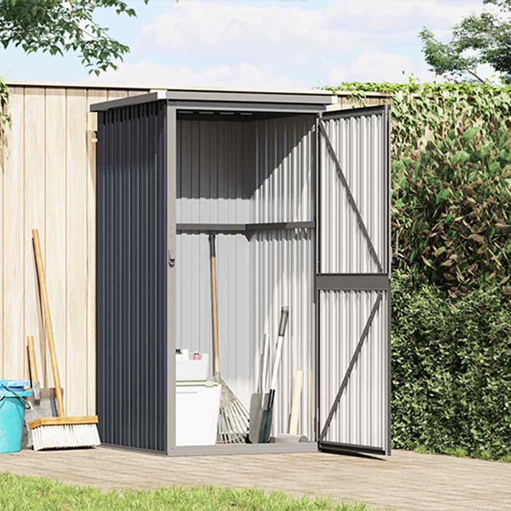 Sheds Garages & Carports Garden Tool Shed Galvanised Steel Green Grey Brown LED