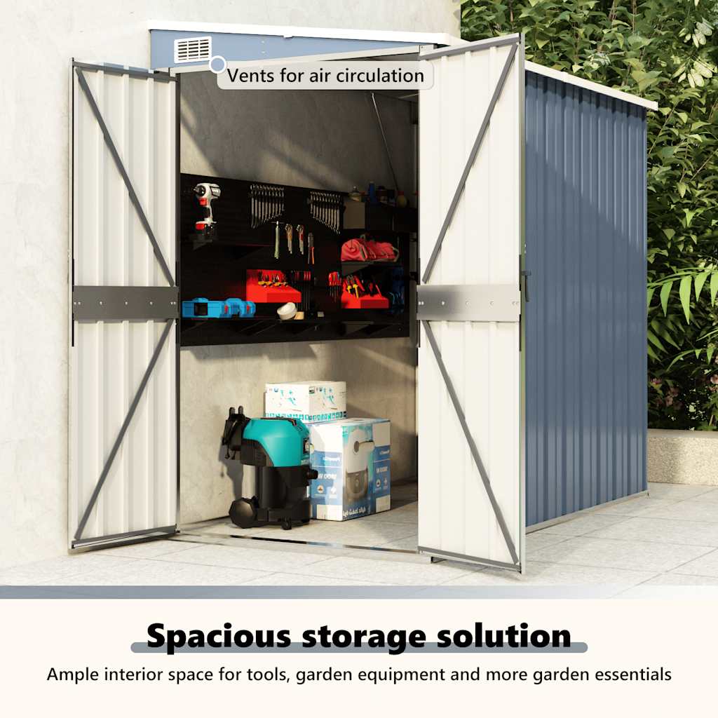 Wall-Mounted Garden Shed Galvanised Steel