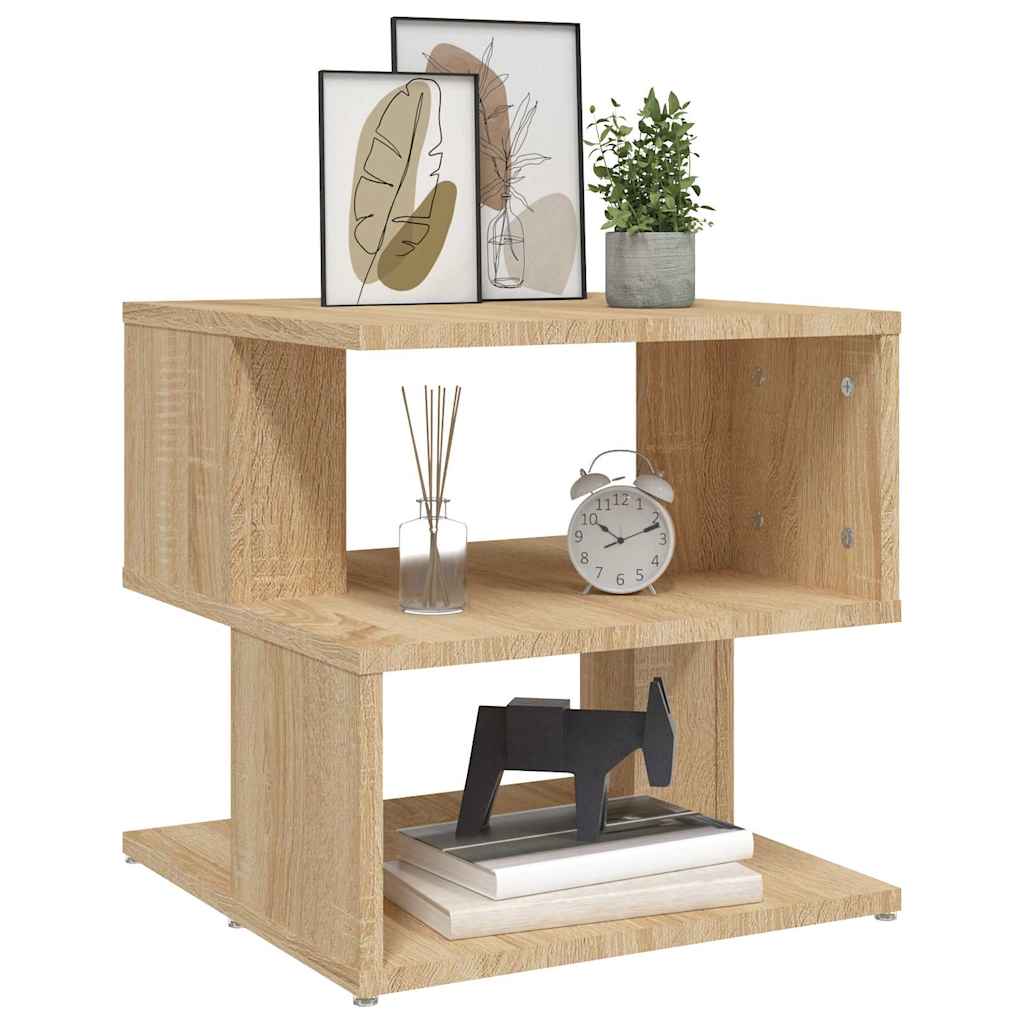 End Tables Brown Oak Side Table Storage Bedside Cabinet 40X40X40Cm Sonoma Oak 40