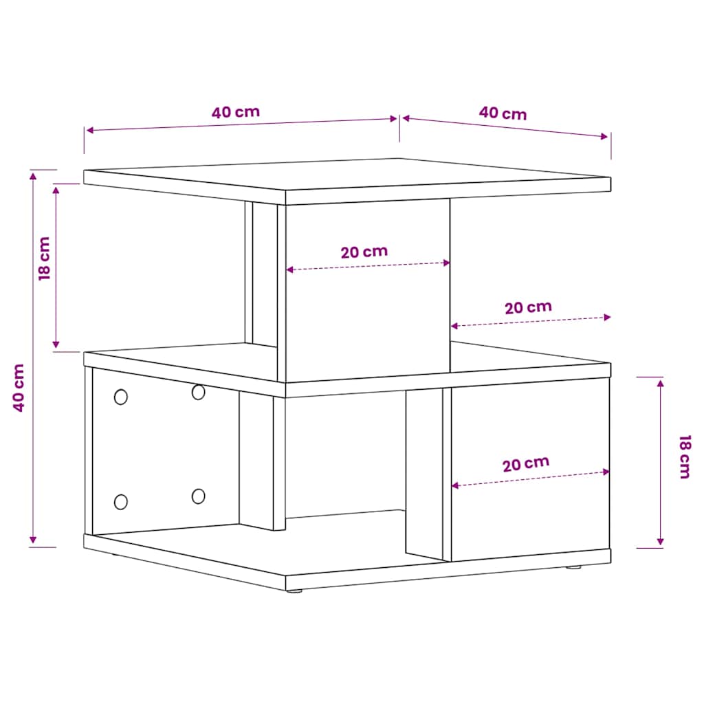 End Tables Brown Oak Side Table Storage Bedside Cabinet 40X40X40Cm Sonoma Oak 40