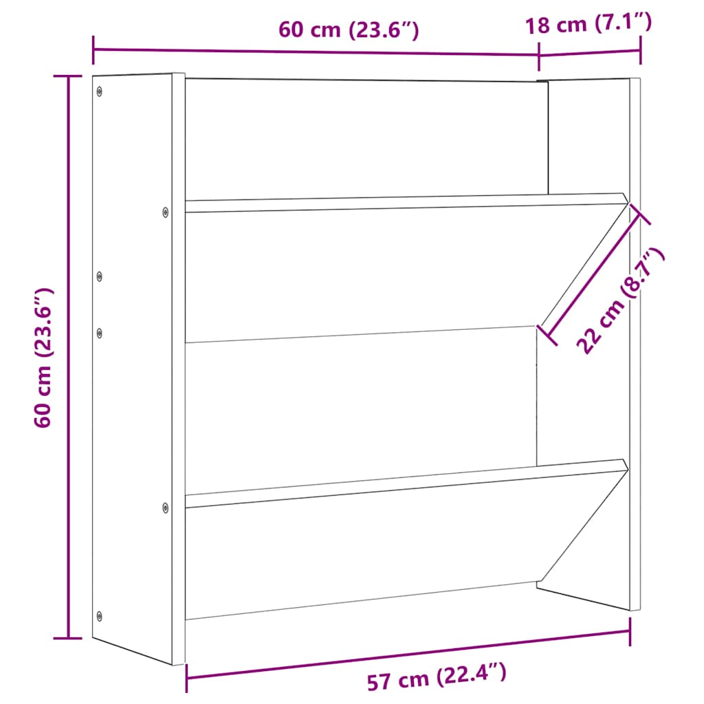 Wall Shoe Cabinet Engineered Wood