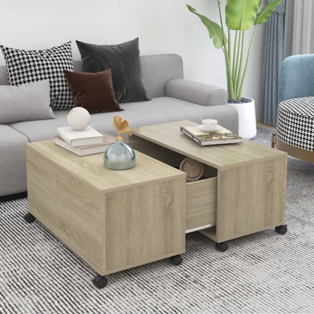 Coffee Table 75X75X38 Cm Engineered Wood