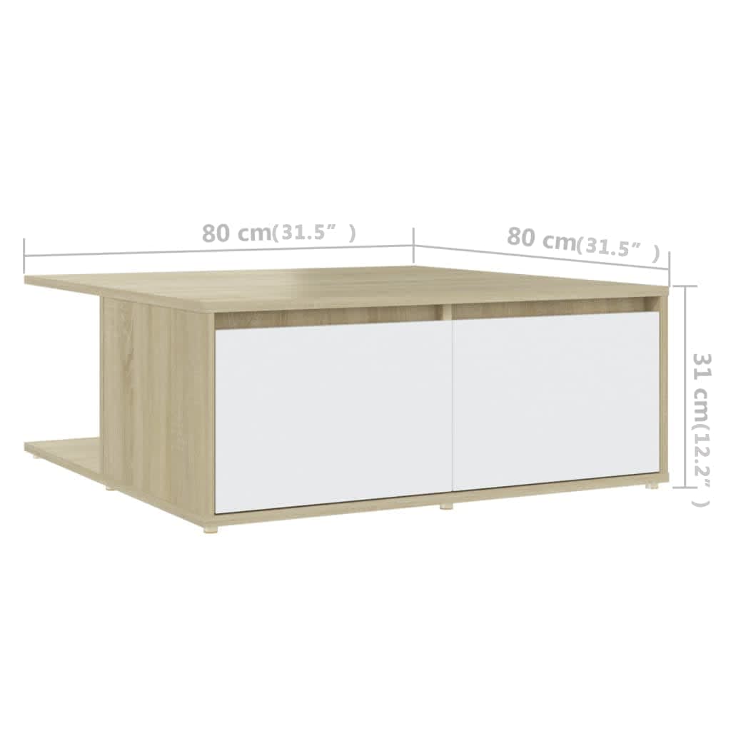 Coffee Table 80X80X31 Cm Engineered Wood
