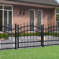 Garden Gate Black Steel 103x120cm Lockable Fence 3 Keys Grey Powder-coated steel