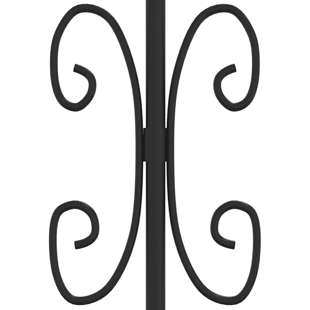 Garden Gate Black Steel 103x120cm Lockable Fence 3 Keys Grey Powder-coated steel