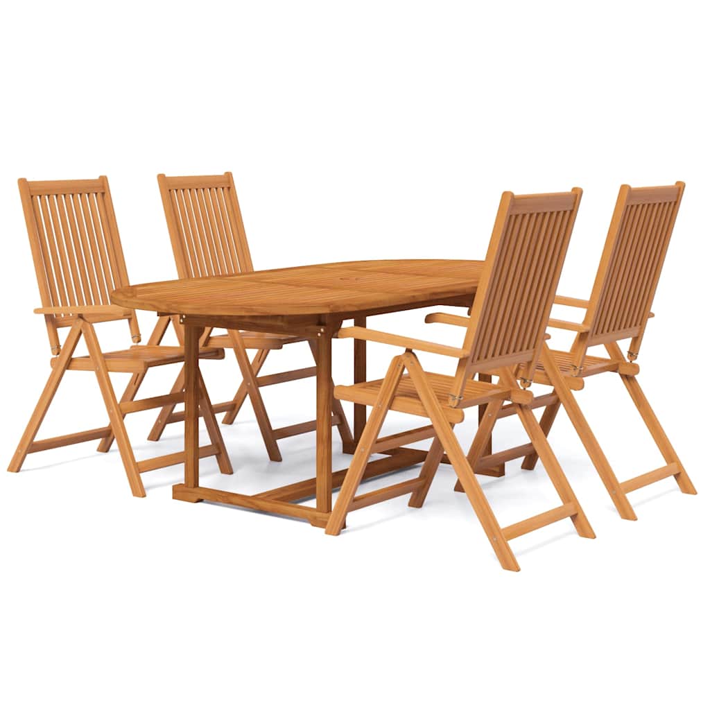 Outdoor Furniture Set 7 Piece Acacia Wood Garden Dining Extending Table 120-170C